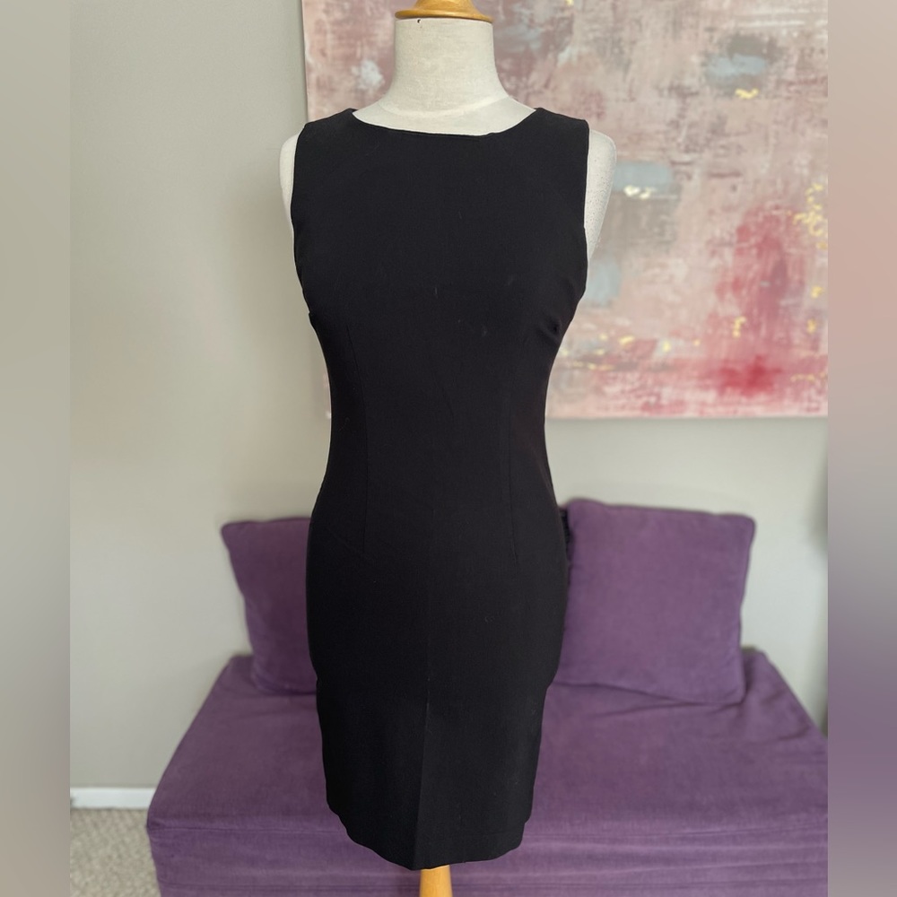 RW&Co Blackโ Bodycon Sleeveless Shift Mid Length Dress with Silver Zipper Size S